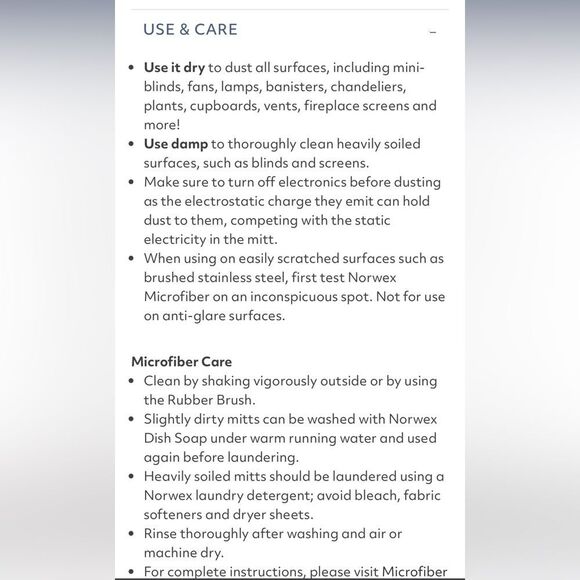 Norwex Dusting Mitt Blue NWOT - Picture 8 of 8